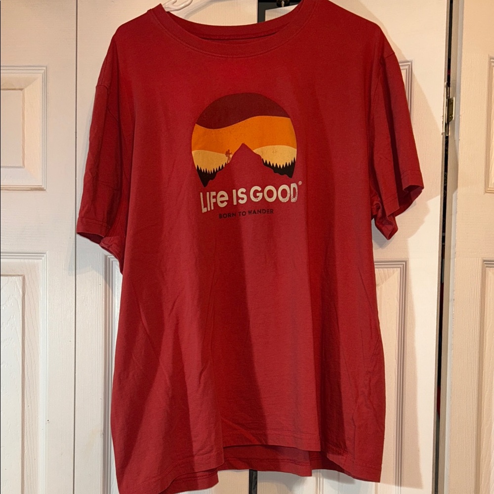 Life Is Good Red Short Sleeve Tee